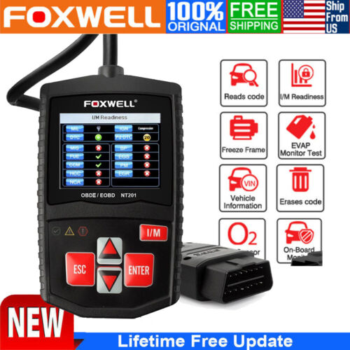 Foxwell NT201 Check Engine Light, Read and Clear Fault Codes, Live Data Scanner fot all cars